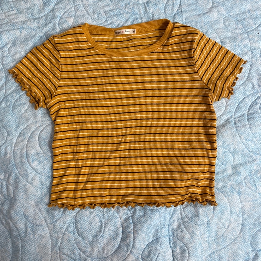 Mustard yellow baby tee lettuce cut